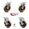 Service Caster 5 Inch High Temp Phenolic Wheel Swivel Top Plate Caster Set with 2 Brakes SCC SCC-20S514-PHRHT-TP3-2-TLB-2 - alternate 7
